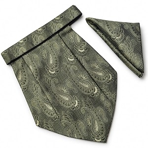 voici france mens paisley cravat ascot necktie pocket square microfiber fabric free size