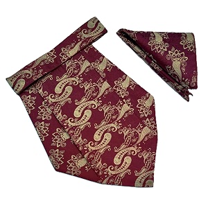 voici france mens paisley cravat ascot necktie pocket square microfiber fabric free size
