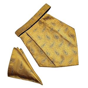 voici france mens paisley cravat ascot necktie pocket square microfiber fabric free size