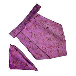 voici france mens paisley cravat ascot necktie pocket square microfiber fabric free size