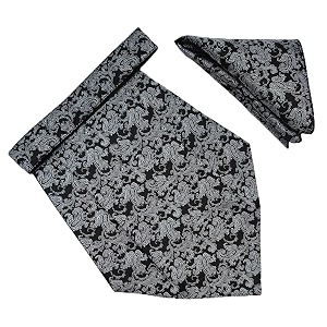 voici france mens paisley cravat ascot necktie pocket square microfiber fabric free size