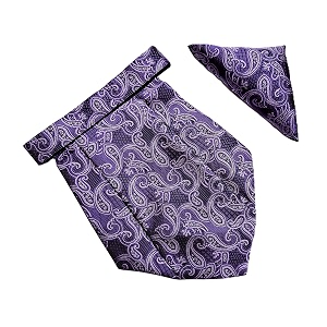 voici france mens paisley cravat ascot necktie pocket square microfiber fabric free size