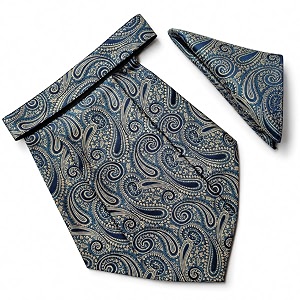 voici france mens paisley cravat ascot necktie pocket square microfiber fabric free size