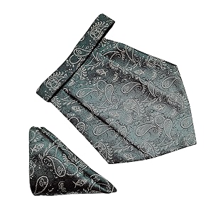 voici france mens paisley cravat ascot necktie pocket square microfiber fabric free size