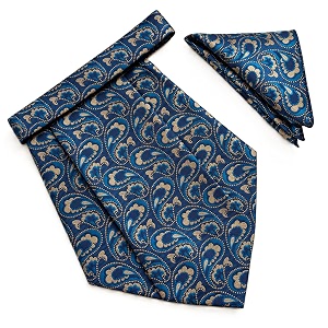 voici france mens paisley cravat ascot necktie pocket square microfiber fabric free size