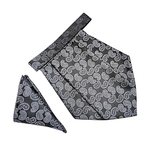 voici france mens paisley cravat ascot necktie pocket square microfiber fabric free size