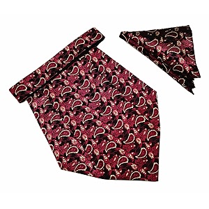 voici france mens paisley cravat ascot necktie pocket square microfiber fabric free size