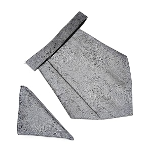 voici france mens paisley cravat ascot necktie pocket square microfiber fabric free size