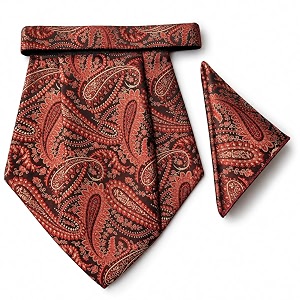 voici france mens paisley cravat ascot necktie pocket square microfiber fabric free size