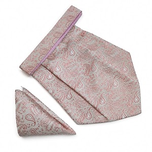 voici france mens paisley cravat ascot necktie pocket square microfiber fabric free size