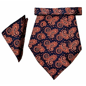 voici france mens paisley cravat ascot necktie pocket square microfiber fabric free size