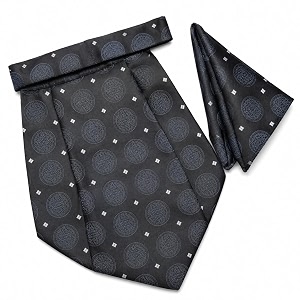voici france mens paisley cravat ascot necktie pocket square microfiber fabric free size