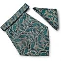 VOICI France Mens Paisley Cravat ascot NeckTie Pocket Square Microfiber Fabric Free Size