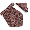 VOICI France Mens Paisley Cravat ascot NeckTie Pocket Square Microfiber Fabric Free Size