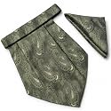 VOICI France Mens Paisley Cravat ascot NeckTie Pocket Square Microfiber Fabric Free Size