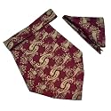 VOICI France Mens Paisley Cravat ascot NeckTie Pocket Square Microfiber Fabric Free Size
