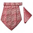 VOICI France Mens Paisley Cravat ascot NeckTie Pocket Square Microfiber Fabric Free Size