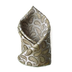 voici france premium black amp silver paisley pocket square for men  luxury jacquard woven formal suit hanky  wedding party amp business wear