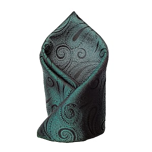 voici france premium black amp silver paisley pocket square for men  luxury jacquard woven formal suit hanky  wedding party amp business wear