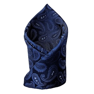 voici france premium black amp silver paisley pocket square for men  luxury jacquard woven formal suit hanky  wedding party amp business wear
