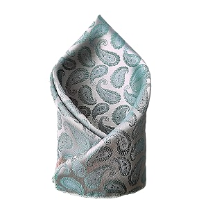voici france premium black amp silver paisley pocket square for men  luxury jacquard woven formal suit hanky  wedding party amp business wear