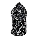VOICI France Premium Black &amp; Silver Paisley Pocket Square for Men | Luxury Jacquard Woven Formal Suit Hanky | Wedding, Party &amp; Business Wear