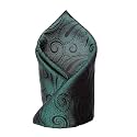 VOICI France Premium Black &amp; Silver Paisley Pocket Square for Men | Luxury Jacquard Woven Formal Suit Hanky | Wedding, Party &amp; Business Wear