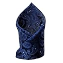 VOICI France Premium Black &amp; Silver Paisley Pocket Square for Men | Luxury Jacquard Woven Formal Suit Hanky | Wedding, Party &amp; Business Wear