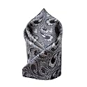VOICI France Premium Black &amp; Silver Paisley Pocket Square for Men | Luxury Jacquard Woven Formal Suit Hanky | Wedding, Party &amp; Business Wear