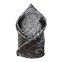 VOICI France Premium Black &amp; Silver Paisley Pocket Square for Men | Luxury Jacquard Woven Formal Suit Hanky | Wedding, Party &amp; Business Wear