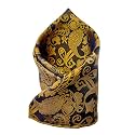VOICI France Premium Black &amp; Silver Paisley Pocket Square for Men | Luxury Jacquard Woven Formal Suit Hanky | Wedding, Party &amp; Business Wear