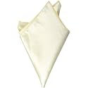 Voici France - Premium Pocket Square Off White Cream color microfiber Men Satin Wedding Handkerchief Pocket Square