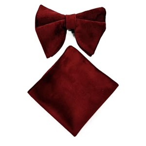 voici men39s velvet amp satin oversized bow amp pocket square tie black color free size best for tuxido dinner jackets