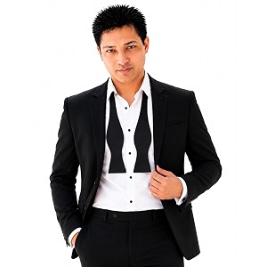 voici men39s velvet amp satin oversized bow amp pocket square tie black color free size best for tuxido dinner jackets