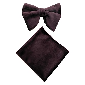 voici men39s velvet amp satin oversized bow amp pocket square tie black color free size best for tuxido dinner jackets