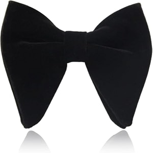 voici men39s velvet amp satin oversized bow amp pocket square tie black color free size best for tuxido dinner jackets