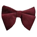 VOICI Men's Velvet &amp; Satin oversized Bow &amp; Pocket Square Tie Black Color Free Size best for Tuxido dinner jackets