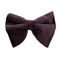 VOICI Men's Velvet & Satin oversized Bow & Pocket Square Tie Black Color Free Size best for Tuxido dinner jackets