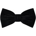 VOICI Men's Velvet &amp; Satin oversized Bow &amp; Pocket Square Tie Black Color Free Size best for Tuxido dinner jackets