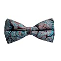 VOICI Men's Velvet &amp; Satin oversized Bow &amp; Pocket Square Tie Black Color Free Size best for Tuxido dinner jackets