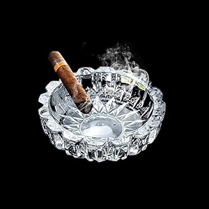 voidrop heavy glass crystal ashtray for indoor smoking - stylish home car and office dcor - new glass ash tray