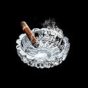 VOIDROP Heavy Glass Crystal Ashtray for Indoor Smoking - Stylish Home, Car, and Office Décor - New Glass Ash Tray