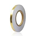 Floor Tiles Gold Foil Lines Metalized Mirror Tape Self-Adhesive Tile Seam Sticker Waterproof Gap Sealing Foil Decor Tape for Wall Cabinet Kitchen (1cm x 50meter)