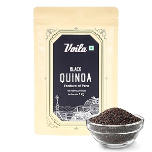 voila black quinoa 1 kg  premium imported black quinoa seeds  produce of peru  naturally protein amp dietary fiber rich  healthy superfood grain  ideal for salads bowls soups breakfast baking amp everyday cooking  vegan vegetarian friendly  hygienically packed
