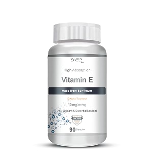 vokin biotech natural vitamin e from sunflower - d-alpha-tocpherol - 10mg - 90 capsules