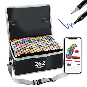 vokiuler 262 colours marker pen set alcohol marker set with app twin art