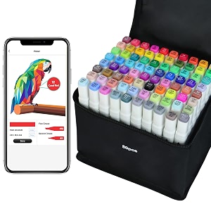 vokiuler 80 colours alcohol marker set with app twin marker pens for artists and designers suitable for illustration and drawing with carry bag as a gift for christmas and birthday