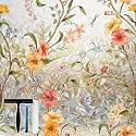 Volcanics Stained Glass Window Film with Installation Tools, Rainbow Window Privacy Film, Decorative Window Clings for Glass Windows, Static Cling Sun Blocking Floral Decals, 17.5 x 78.7 Inch