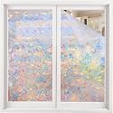 Volcanics Window Privacy Film, Stained Glass Rainbow Cling, 17.5" x 78.3"