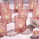 Volens 24pcs Pink Votive Candle Holders for Table Centerpiece, 2.16"x2.65"H